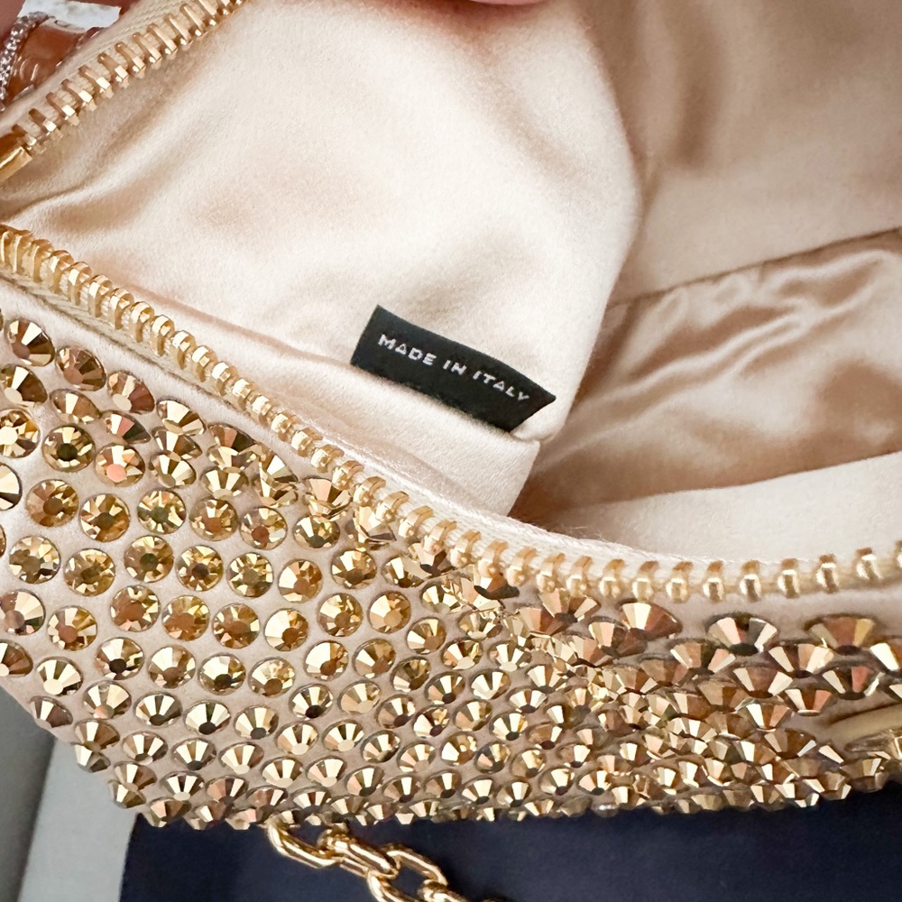In Stores! Prada Crystal Embellished Metallic Re-Edition 2005 Gold Shoulder Bag - Picture 6 of 16